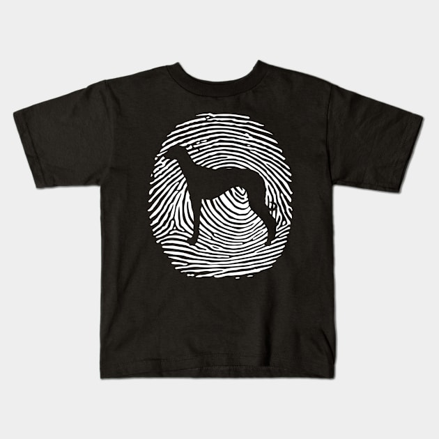 Old Croatian Sighthound DNA Fingerprint Kids T-Shirt by Shirtjaeger